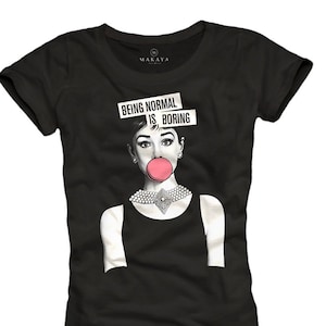ファッションシャツ女性のオードリー格言 Tシャツ女性プリントアート S/メートル/L/XL