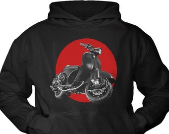 Vintage hoodie scooter scooter hooded trui mannen / mannen / jongens sweatshirt zwarte motorfiets geschenken biker S-XXXXL