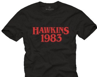 T-shirt Stranger Hawkins Middle School - 1983 - Dustin & Dart Things Nera Taglie grandi S-XXXXXL