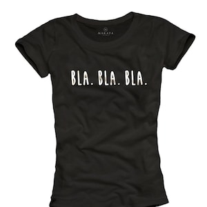 Maglietta nerd da donna - t-shirt con detti divertenti - BLA BLA BLA top tumblr nero S/M/L
