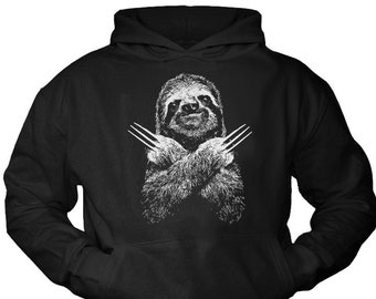 MAKAYA Mens Hoodie Sloth Print Funny Animal Sweatshirt Size S-XXXXL