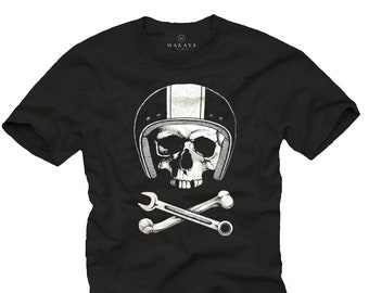 Men's T-Shirts Mechanic Skull Cool Motorcycle Gifts for Men S-XXXXXL