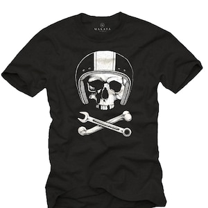Men&#39;s T-Shirts Mechanic Skull Cool Motorcycle Gifts for Men S-XXXXXL