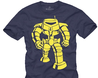 Marque Makaya - T-Shirt Robot Big Bang - Manches courtes Garçon Theory Teeshirt Bleu S-XXXXXL