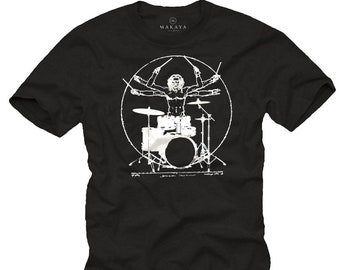 Makaya Mens Vintage T-Shirt - Rock Band Music Tee - Drummer Gifts for Men Black S-XXXXXL