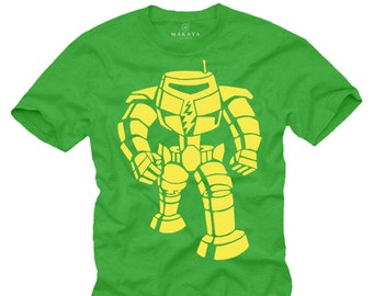 Marque Makaya - T-Shirt Robot Big Bang - Manches courtes Garçon Theory Teeshirt Vert S-XXXXXL