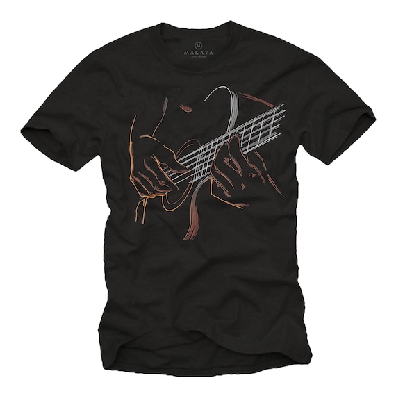 Gitarren T-Shirt für Herren mit coolem Musik Aufdruck - Gitarre Printshirt, Geschenk für Gitarristen, Musiker und Musikliebhaber Männer