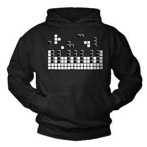 Hoodie Herren Gamer Geschenke Nerd Sweatshirt Kapuzenpullover Sweatshirt Pullover T-Shirt mit Kapuze Piano Musik Musiker Klavier