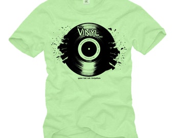 Cool musique rétro T-shirt hommes « vinyle » mint/noir S-XXXXXL