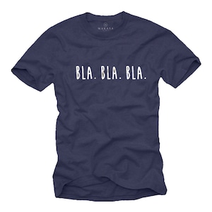 Cadeaux insolites pour homme T-shirt homme Bla Bla avec imprimé noir taille S-XXXXXL Bleu