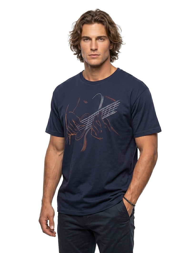 Guitar T-Shirt for Men with cool music print and guitar graphic printshirt, perfect gift for guitarists, musicians and music lovers S-5XL image 7