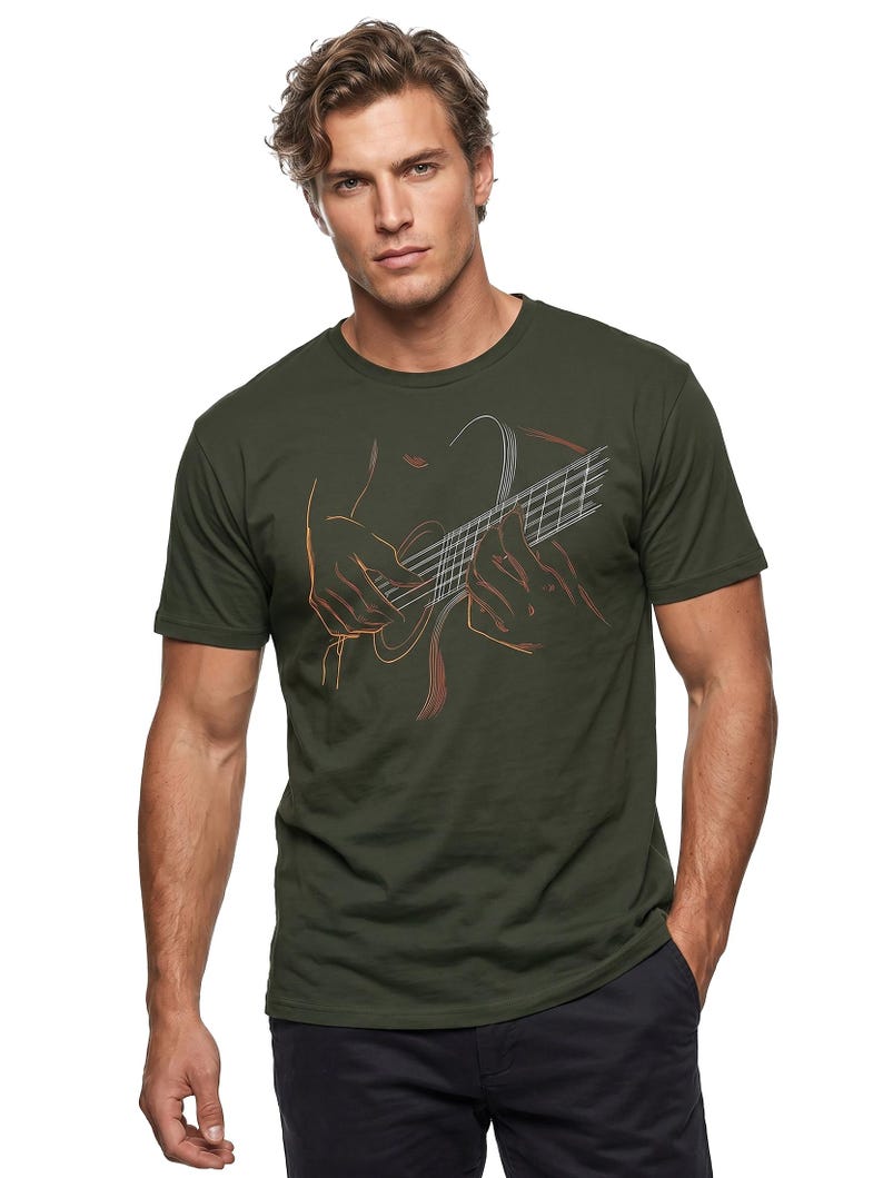 Guitar T-Shirt for Men with cool music print and guitar graphic printshirt, perfect gift for guitarists, musicians and music lovers S-5XL image 11