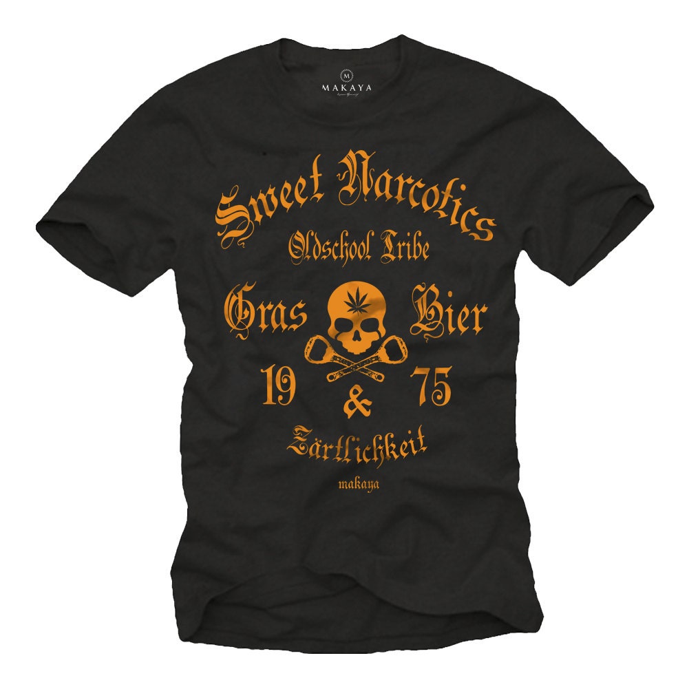 MAKAYA Herren T-Shirt 1975 USA Street Classics – Schwerer Baumwollmix, Siebdruck, Größen S-XXXL