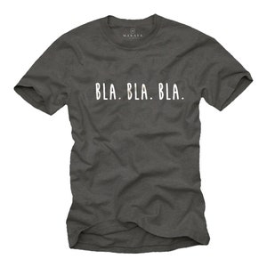 Cadeaux insolites pour homme T-shirt homme Bla Bla avec imprimé noir taille S-XXXXXL Gris