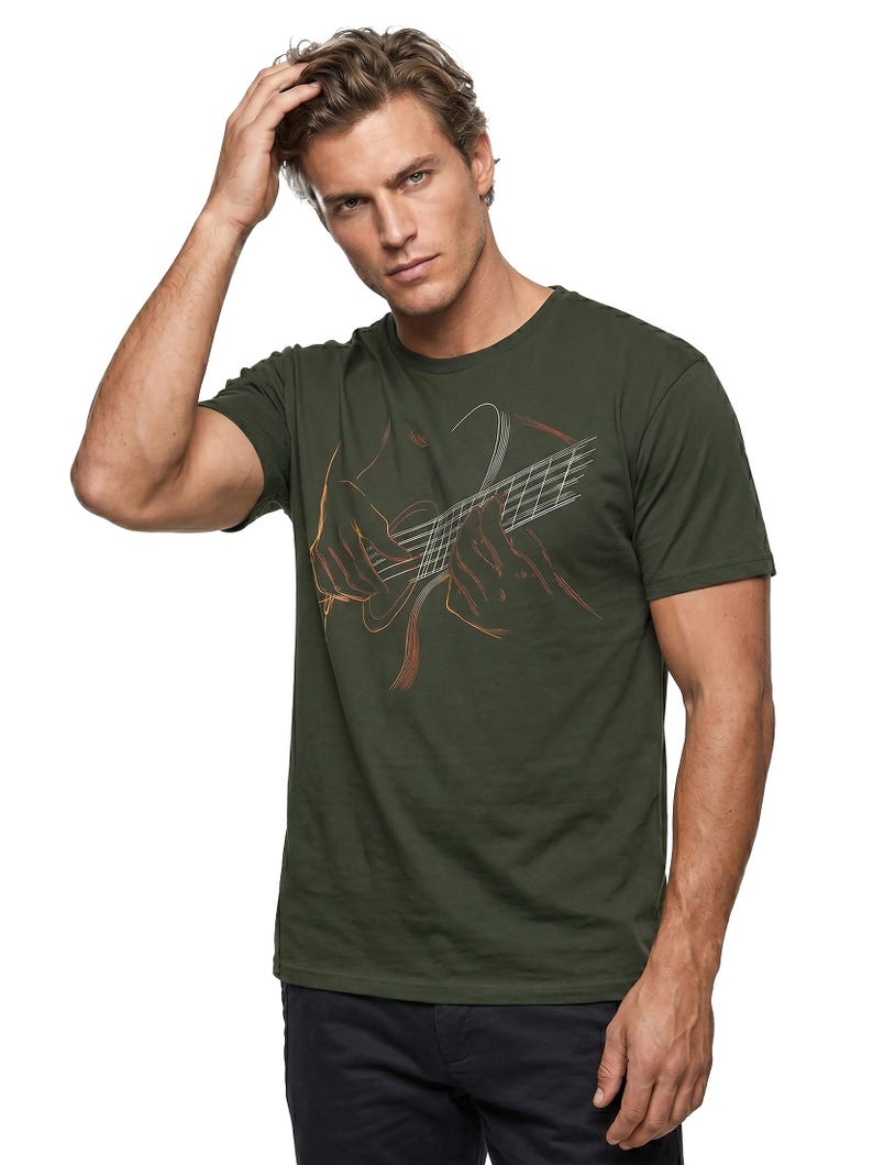 Guitar T-Shirt for Men with cool music print and guitar graphic printshirt, perfect gift for guitarists, musicians and music lovers S-5XL image 12