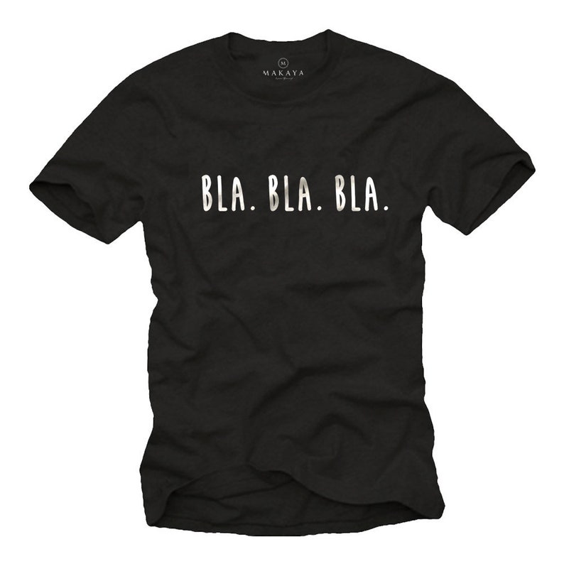 Cadeaux insolites pour homme T-shirt homme Bla Bla avec imprimé noir taille S-XXXXXL Noir