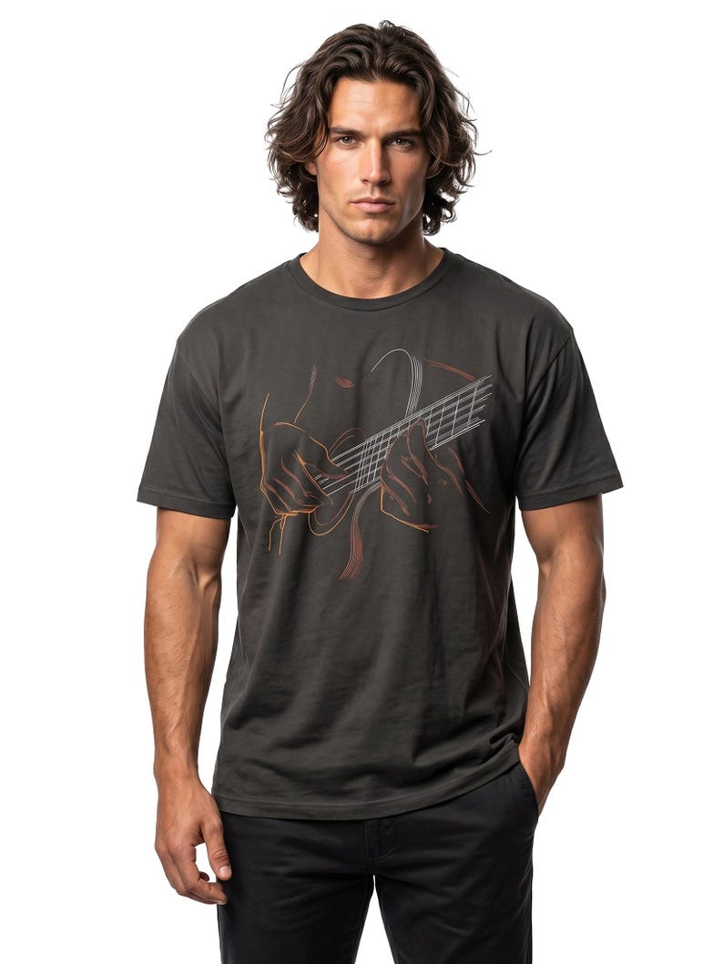 Guitar T-Shirt for Men with cool music print and guitar graphic printshirt, perfect gift for guitarists, musicians and music lovers S-5XL image 15