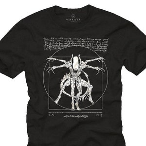Da Vinci Alien T-Shirt Gamer Cadeaux pour Hommes /  Taille S-XXXXX