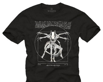 Da Vinci Alien Shirt Gamer Geschenke Männer / Herren Größe S-XXXXXL