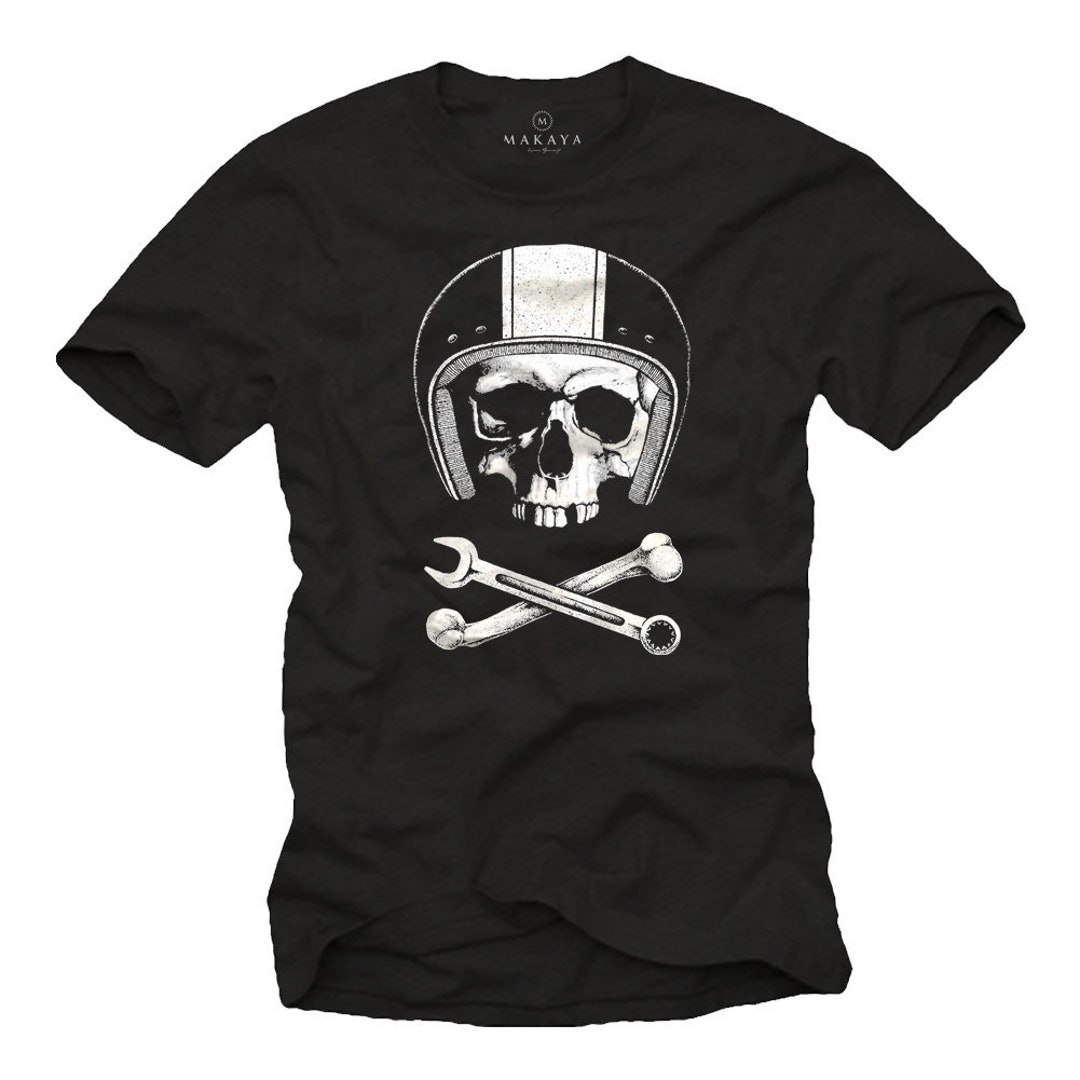 Men's T-shirts Mechanic Skull Cool Motorcycle Gifts for Men S-XXXXXL - Etsy