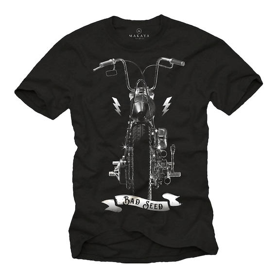 Ausgefallenes Biker T-Shirt für Männer- Bad Seed Kurzarm Motorrad Geschenke Größe S-XXXXXL