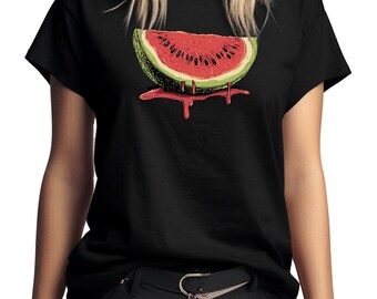 Women's T-shirt With Watermelon - Summer Top With Fruit