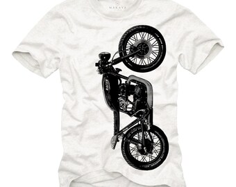 T-shirt Moto Uomo Biker Rocker Motivo Davidson - MAKAYA Grigio 100% Cotone S-XXXXXL - 2