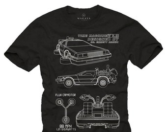 Delorean T-Shirt Nerd Gifts - Back to the future - Zurück in die Zukunft - Geschenke für Männer - S-XXXXXL