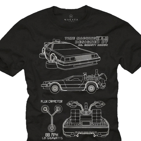 Delorean T-Shirt Nerd Gifts - Back to the future - Zurück in die Zukunft - Geschenke für Männer - S-XXXXXL