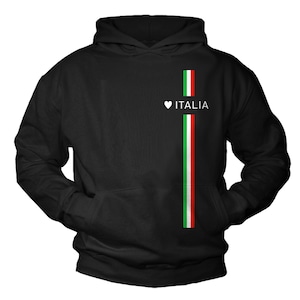 Hoodie Men Italy Flag Heart Italia Sweatshirt Italy Pullover with Hood Italian Gifts for Men Hoodie