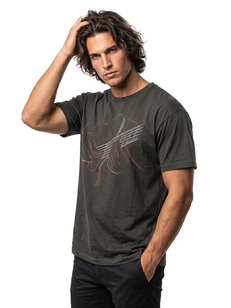 Guitar T-Shirt for Men with cool music print and guitar graphic printshirt, perfect gift for guitarists, musicians and music lovers S-5XL image 16
