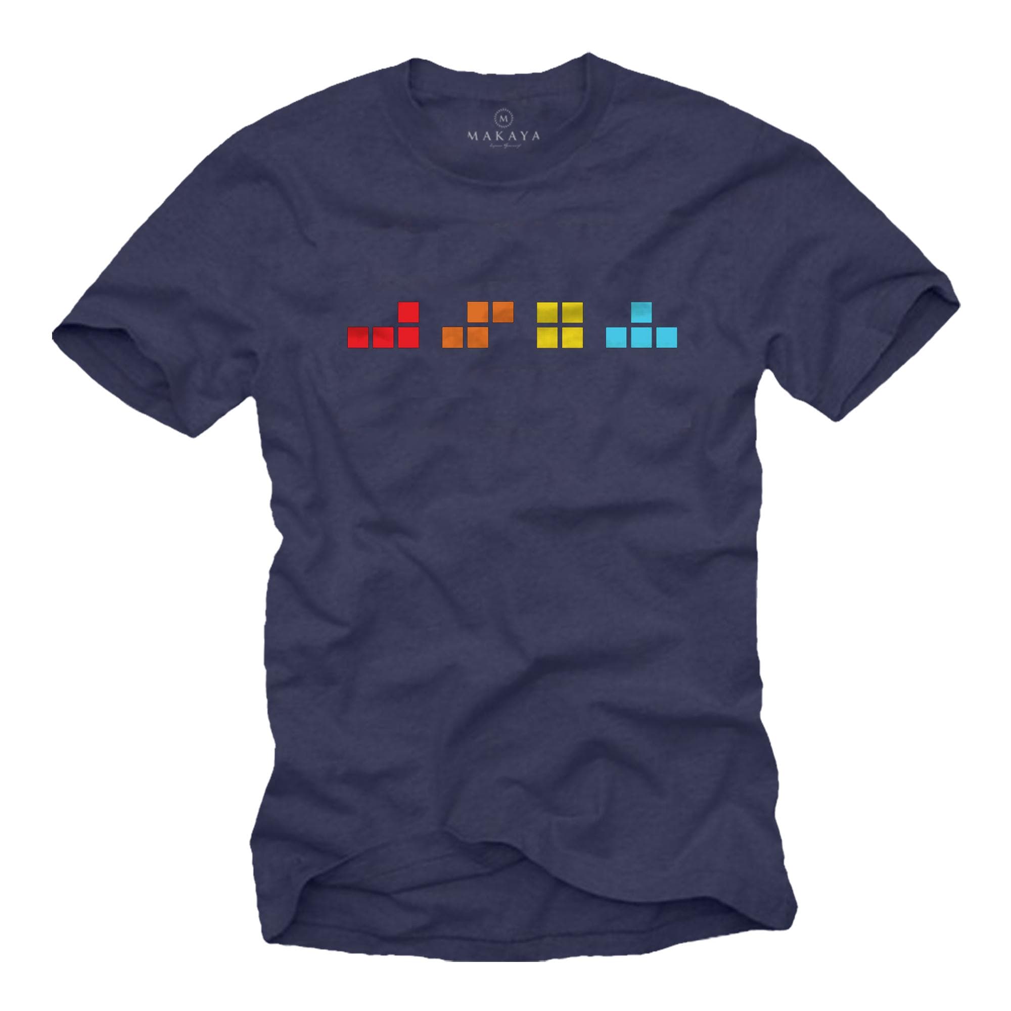 MAKAYA Retro Tshirt - Tuning Moto - Vintage Scooter Tee Shirt Homme Bleu Bleu - Prêt-à