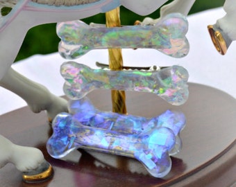 iridescent  bone Clips  Fairy Kei, pastel goth, creepy cute harajuku