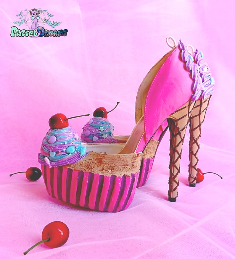 Cupcake icecream cone custom made heels shoes one of the Etsy