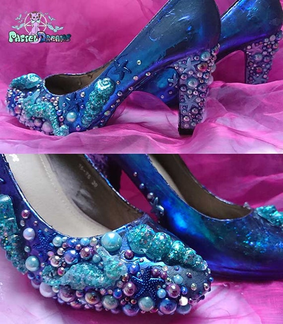 Sirens Custom Made Platform Heels Mermaid Seashells Starfish - Etsy