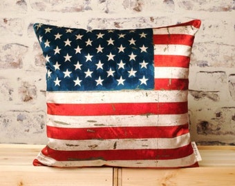 American flag pillow | Etsy American Flag Throw Pillow