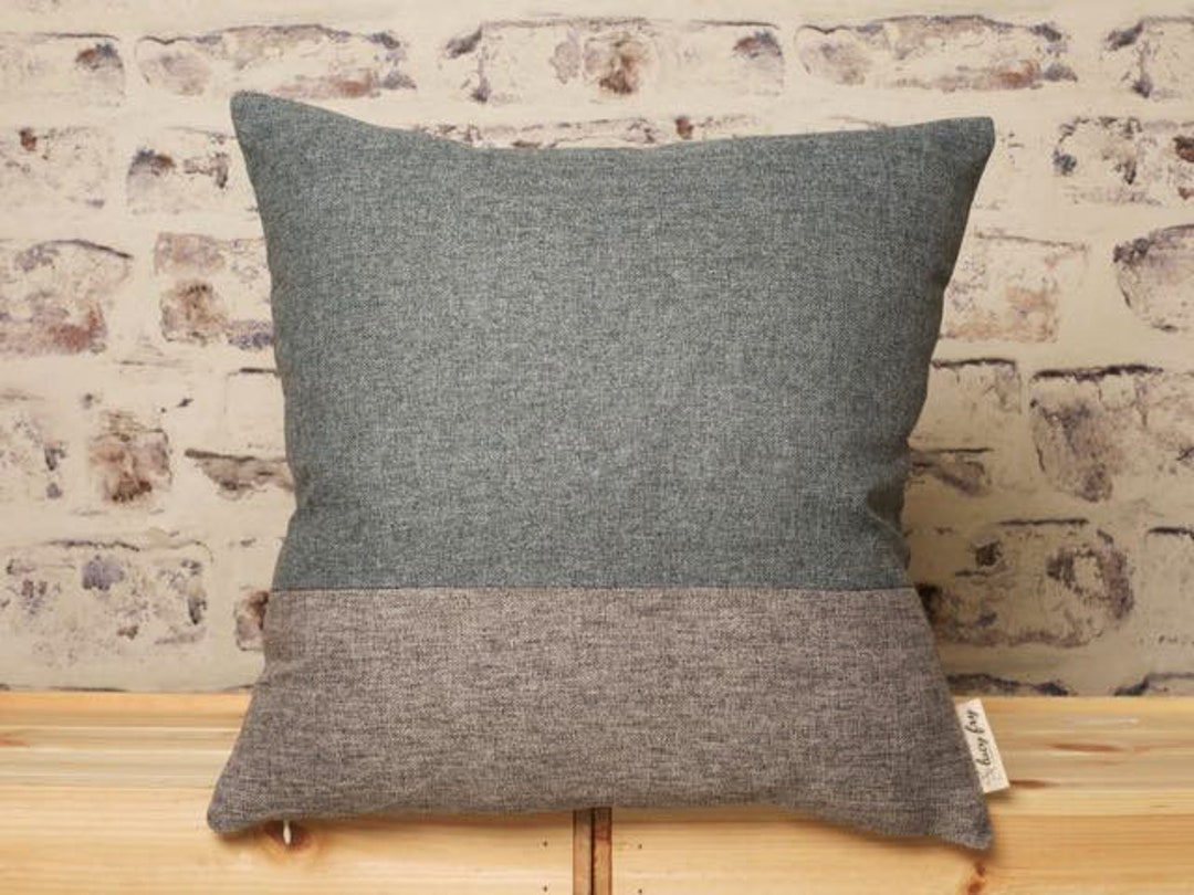 Teal and Grey Striped Cushion Cover Grey and Teal Pillow Etsy UK