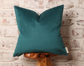 Teal Boutique Smooth Velvet, Teal Velvet Cushion Covers, Colour Block, 12 x 18, 12 x 20, 18 x 18, 20 x 20, 22 x 22 Inch