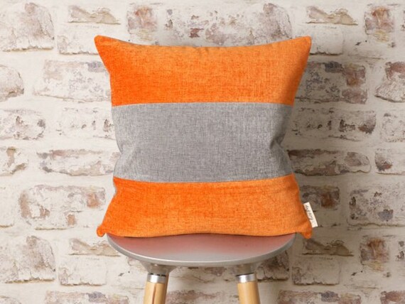 orange striped cushions