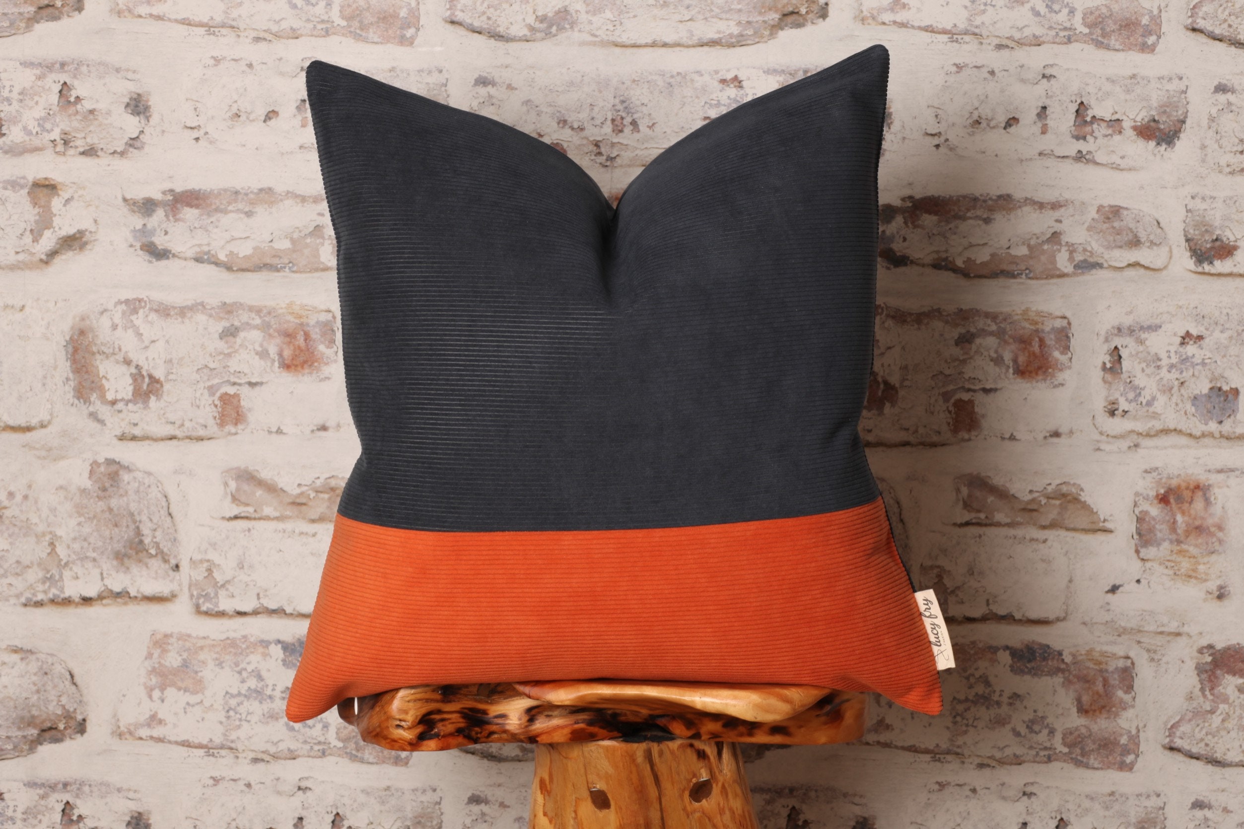 Blue orange cushions cheap