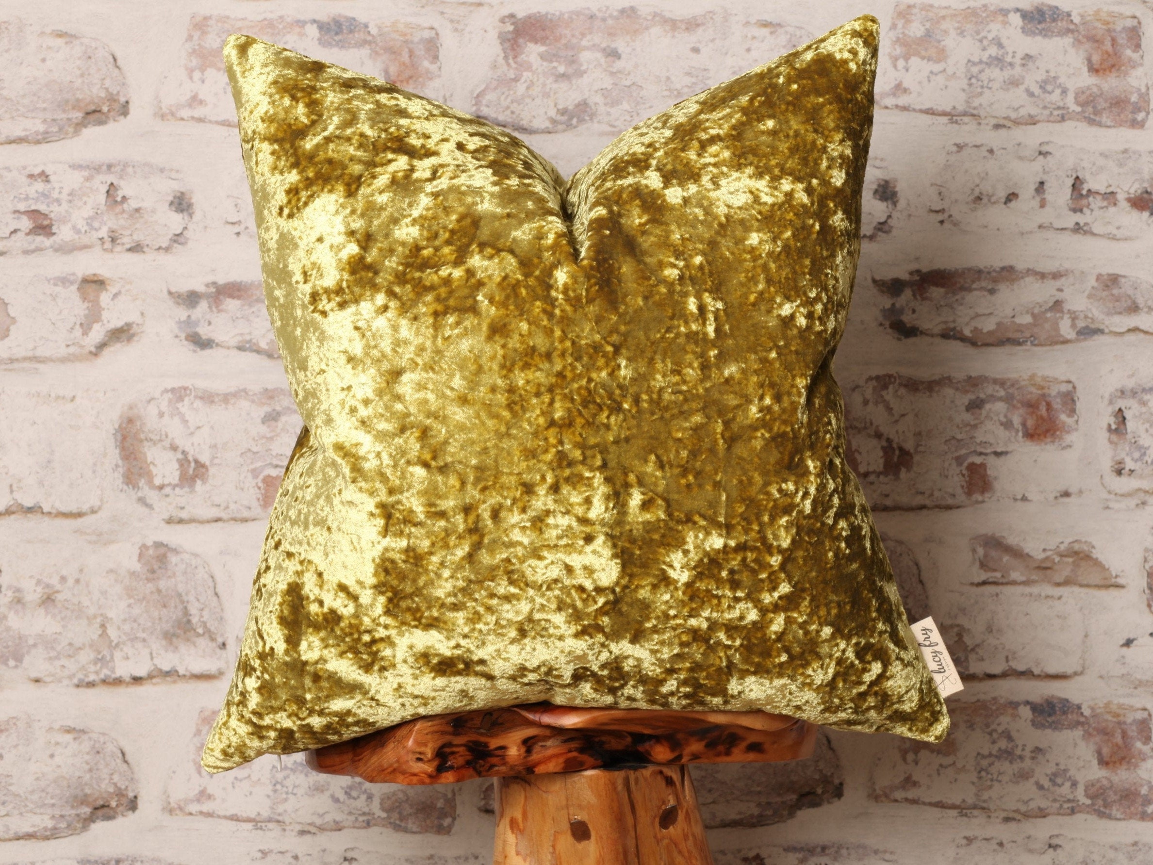 Citrus Citrine Crushed Velvet Cushion Covers Chartreuse Yellow