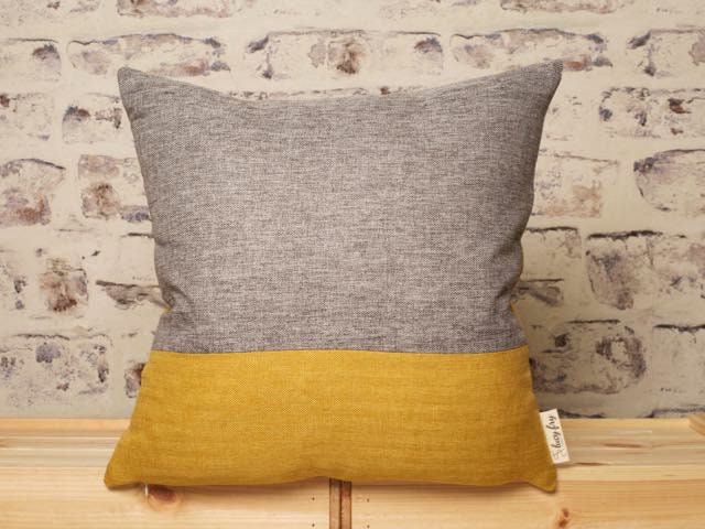 Mustard clearance grey cushions