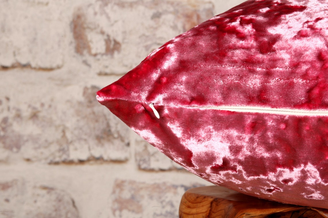 Carnation Pink Crushed Velvet Cushion Cover Pink Crushed Etsy UK