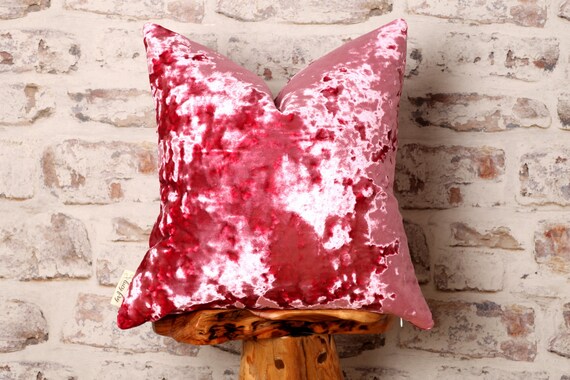 Carnation Pink Crushed Velvet Cushion Cover Pink Crushed Velvet
