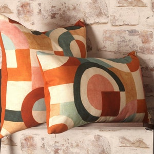 Prestigious Puzz Auburn, Mid Century Modern, Boho, Cushion Covers 12 x 20, 16 x 24, 20 x 20 Inch