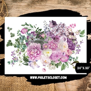 Morning Purple  | Rub On Furniture Transfer | Redesign with Prima | Kacha, Purple Floral