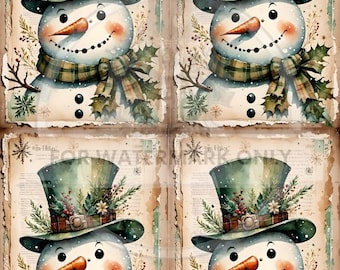 Sweet Snowman | A4 Rice Paper | Paper for Decoupage | Decoupage Central