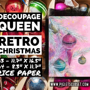 Retro Christmas #3 | Rice Paper | Decoupage Queen A3 / A4 | Holiday Decoupage Paper