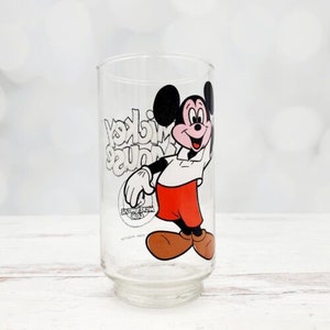 Vintage Walt Disney's Mickey Mouse Club Beverage Glass Tumbler 5" image 2