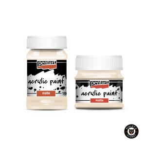 Beige | Matte Acrylic Paint | Pentart | Soft White | Two Sizes Available